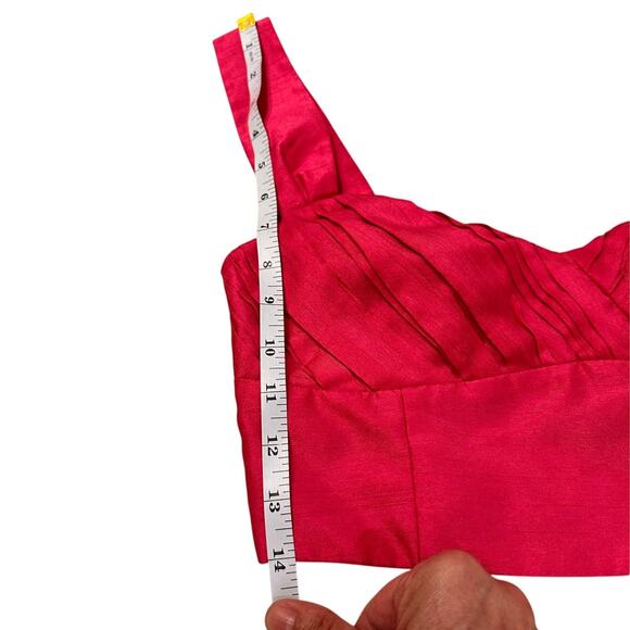 Aritzia Wilfred Rhapsody Cropped Blouse Fuschia Pink, size 4 - Picture 6 of 11